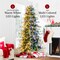 Best Choice Products Pre-Lit Artificial Flocked Slim Aspen Noble Fir Christmas Tree w/ Branch Tips, LED Lights